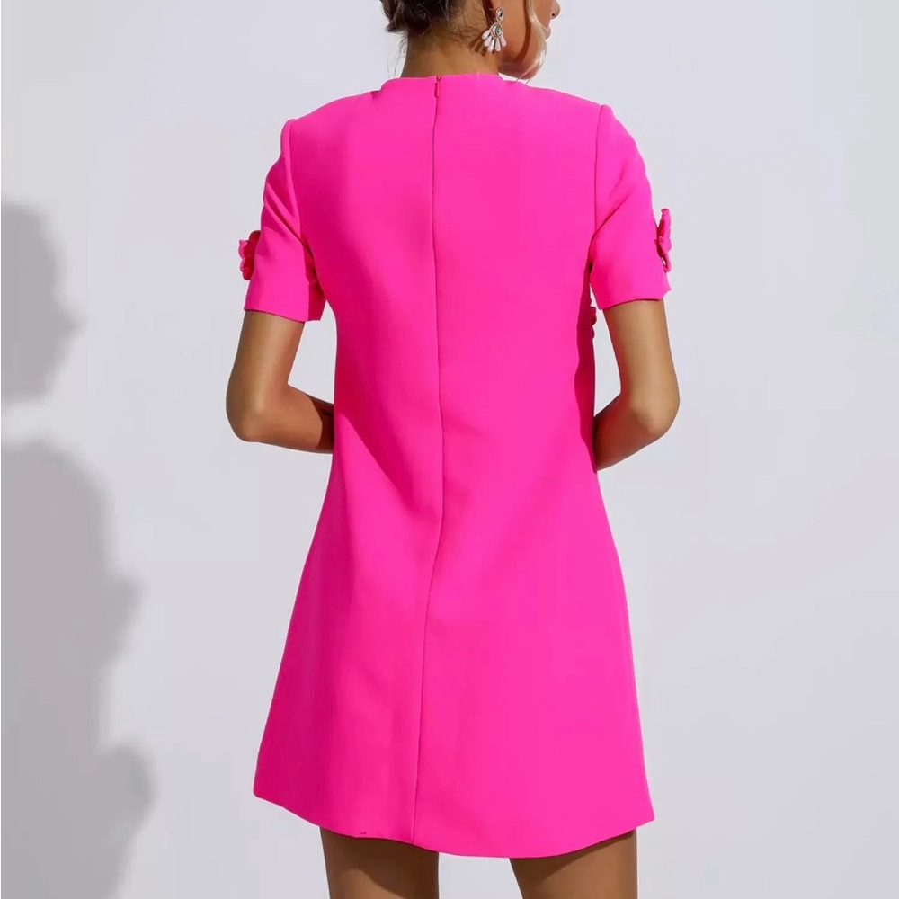 NWT Catchall Alison Pink Jacquard Floral Mini Dress - L - Picture 4 of 7